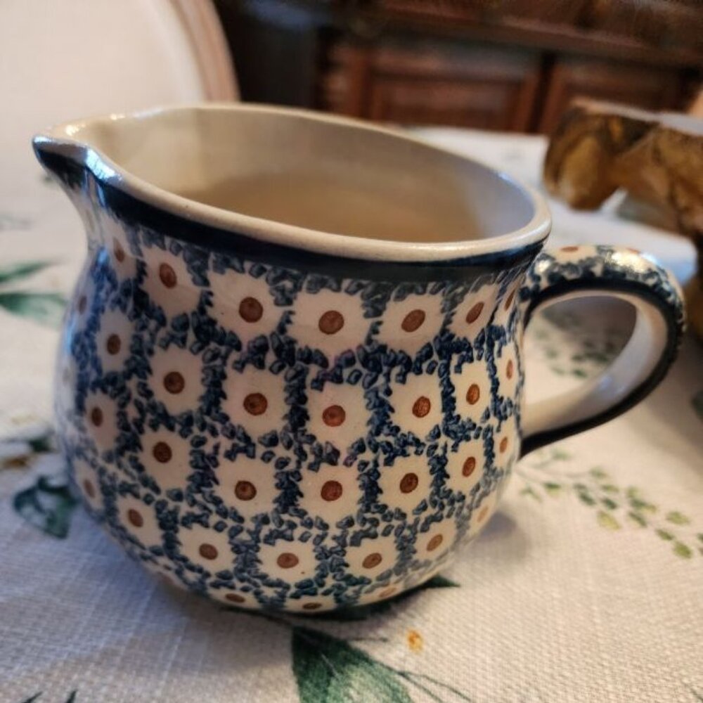 BOLESLAWIEC POLISH CREAMER WITH MARKING - Picture 4 of 5